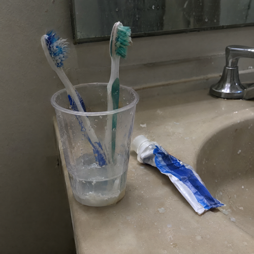 הבעיה: מברשות רטובות בכוס פתוחה